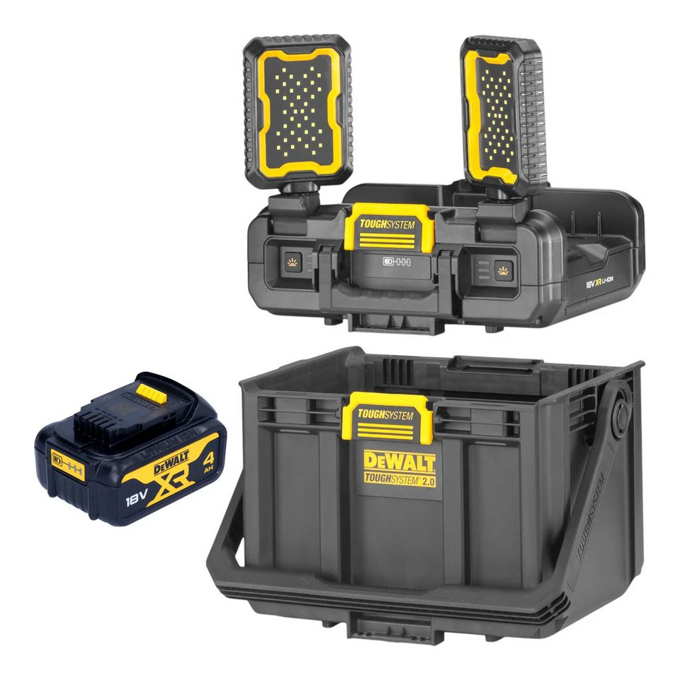 DeWalt Werkzeugbox DWST08061-1 ToughSystem 2.0 mit integrierten Leuchten 1x Akku 4,0 Ah