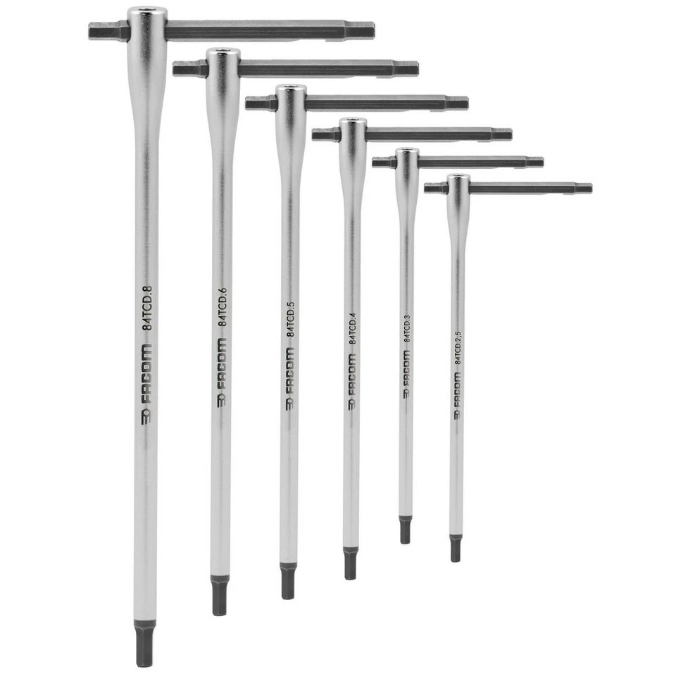 Facom Schraubendreher 84TCD.J6 Innen-Sechskant Winkelschraubendreher-Set 2.5 3 4 5 6 8 mm