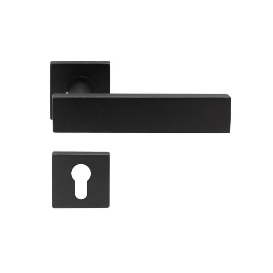 HORI Türgriff Milano Schwarz Edelstahl Sandoberfläche BB-Schloss PZ-Schloss WC-Schloss