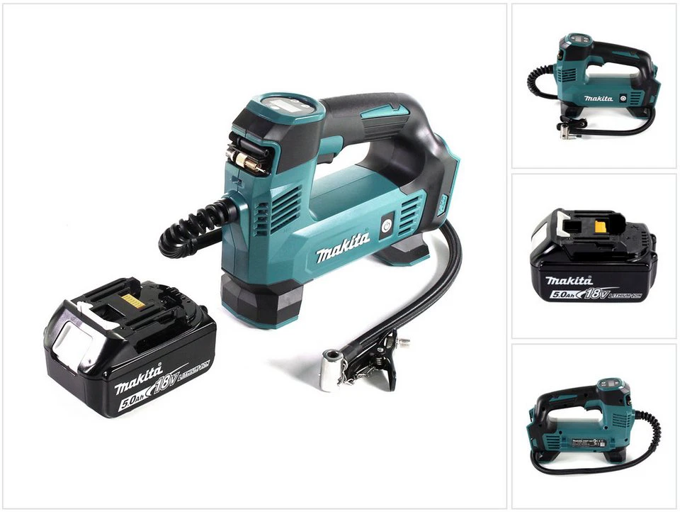 Makita Akku-Handkompressor DMP 180 T1 18 V 8,3 bar 5,0 Ah ohne Ladegerät