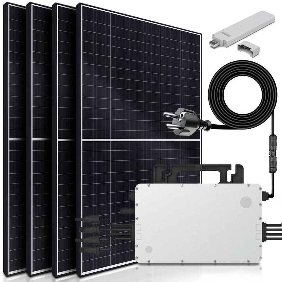 SUNNIVA Solaranlage 2200W Balkonkraftwerk mit Hoymiles HM-1500 und 4x 550W Solarmodule