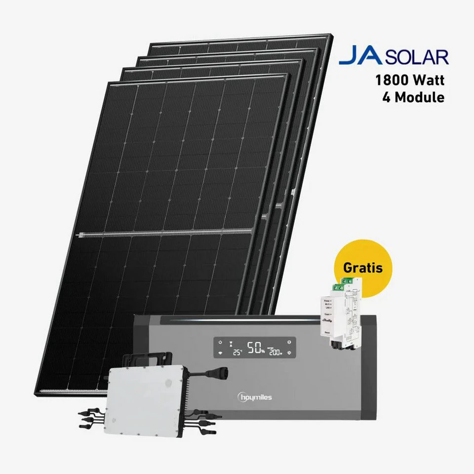 Balkonstrom Balkonkraftwerk 1800 Watt Hoymiles HiBattery 1920 AC 900 W Monokristallin