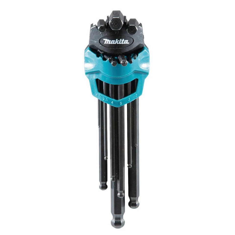 Makita Innensechskantschlüssel-Set B-65894 9-teilig Chrom-Vanadium-Stahl Gürtelhalter