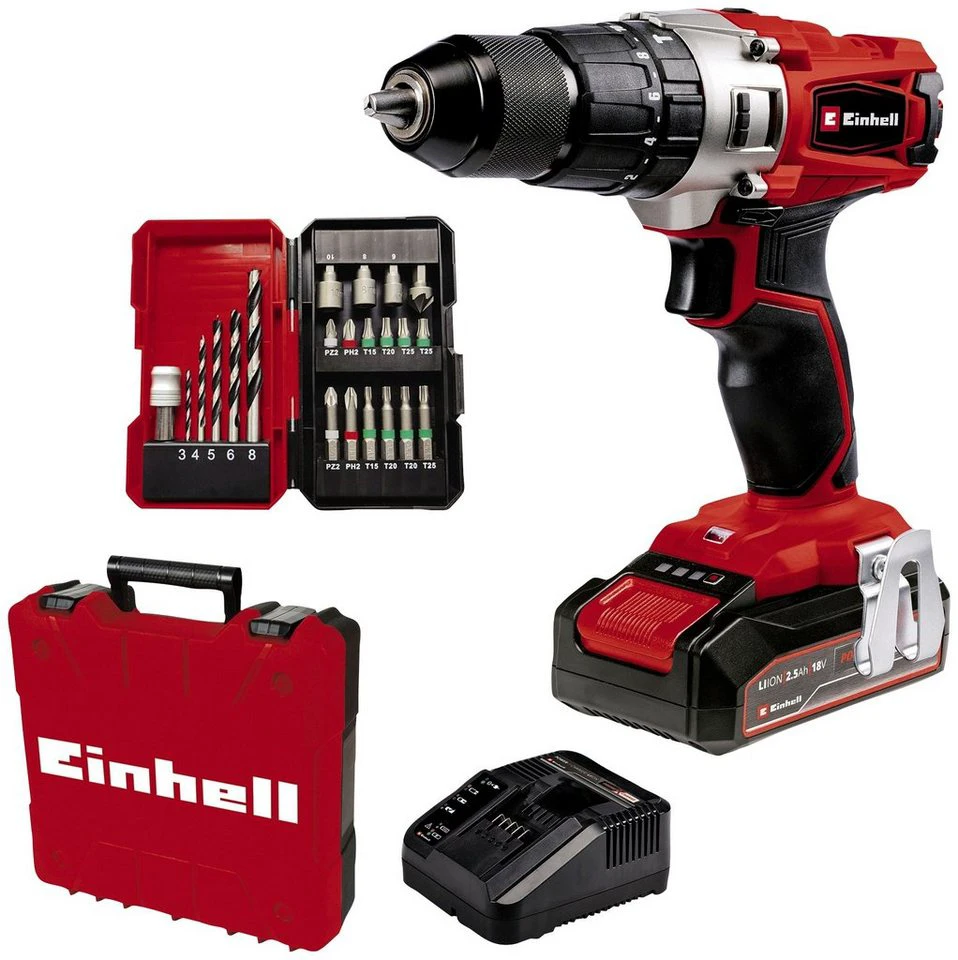 Einhell Akku-Schlagbohrschrauber TE-CD 18/2 Li-i +22 1x2,5 Ah 1250 U/min Koffer Akku Ladegerät