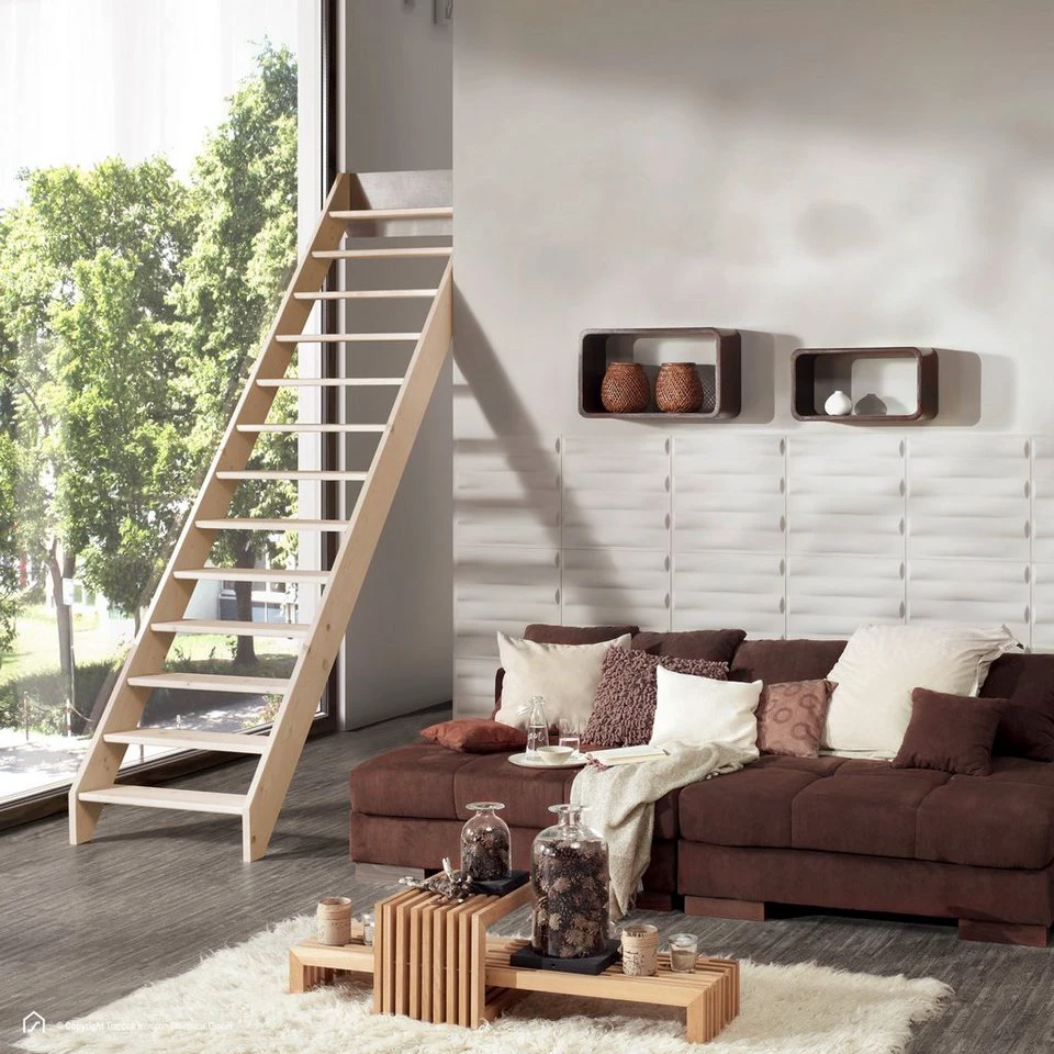 Intercon Raumspartreppe Casablanca gerade 60 oder 80 cm Buche oder Fichte bis 280 cm