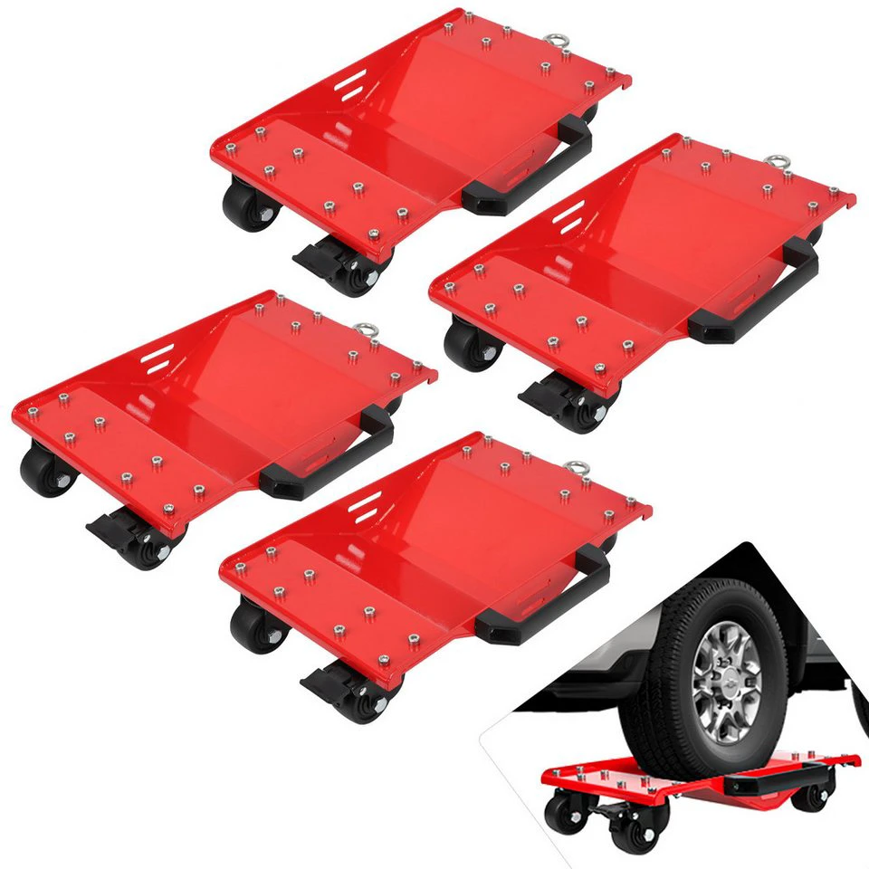 GarveeMore Hubwagen Auto Dolly mit Abschlepphaken 8000LBS Seitenleisten und Griffen (4 St)