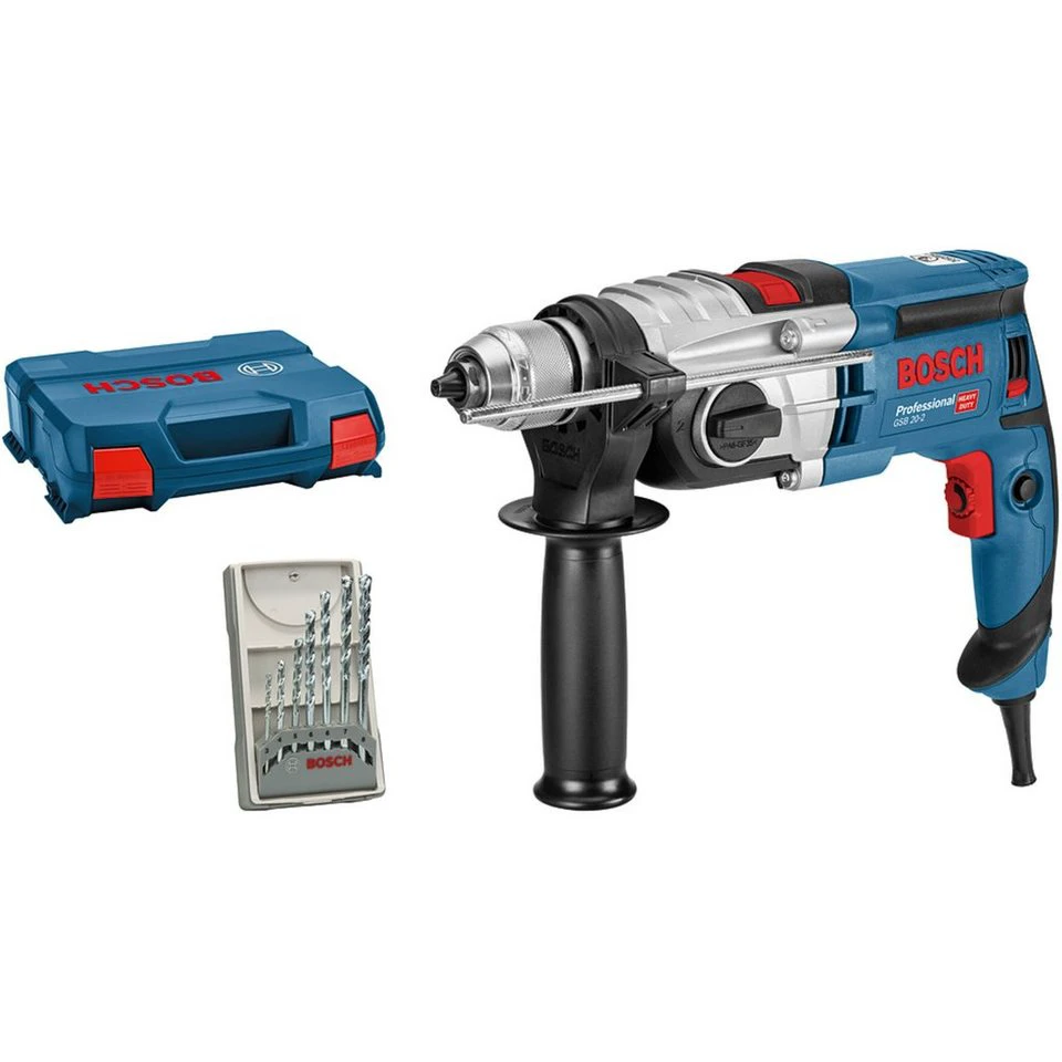 Bosch Professional Schlagbohrmaschine GSB 20-2 850 Watt L-CASE Steinbohrer-Set