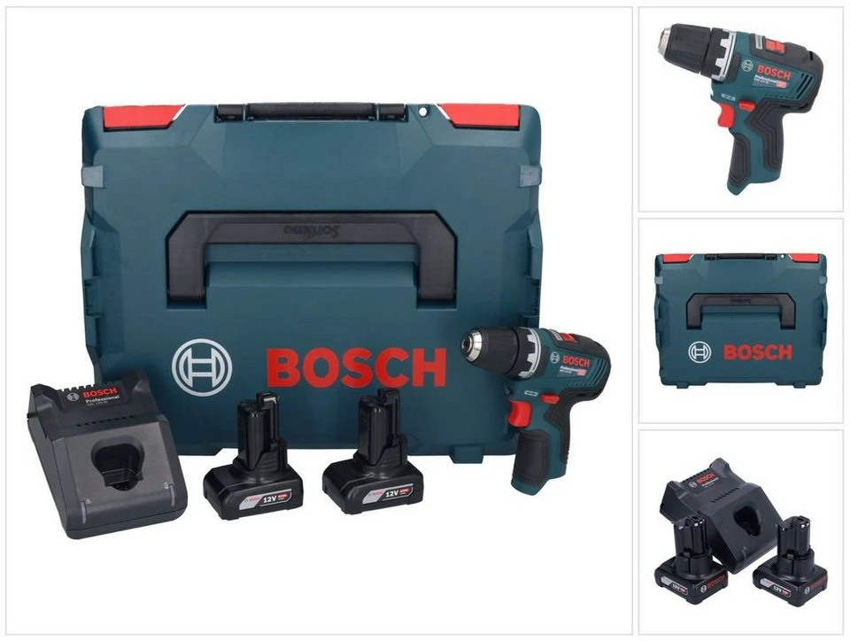 Bosch Professional GSR 12V-35 Professional Akku-Bohrschrauber 12 V 35 Nm Brushless 2x Akku