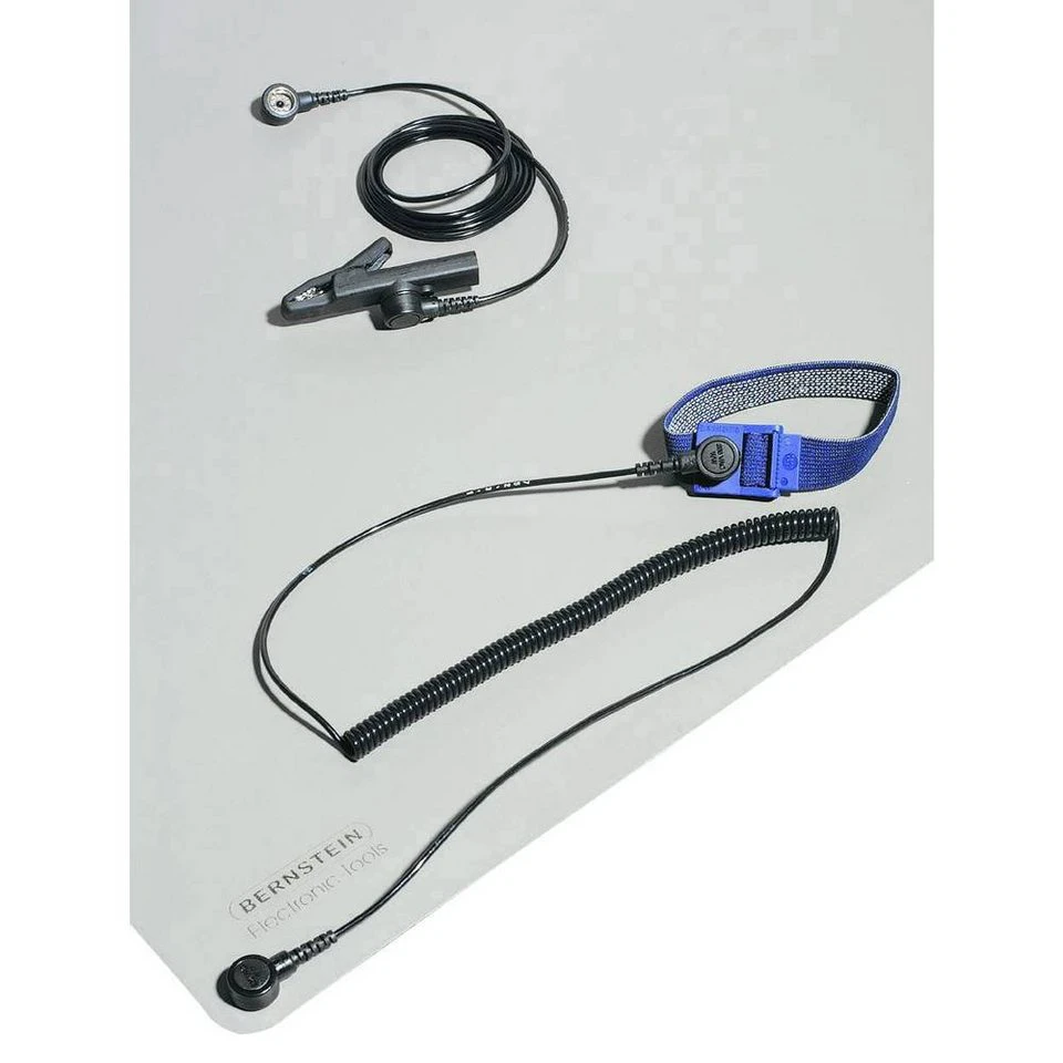 BERNSTEIN TOOLS FOR ELECTRONICS Werkstatt-Set ESD Personenerdung 5-teilig 9-361 Erdungsarmband Erdungskabel