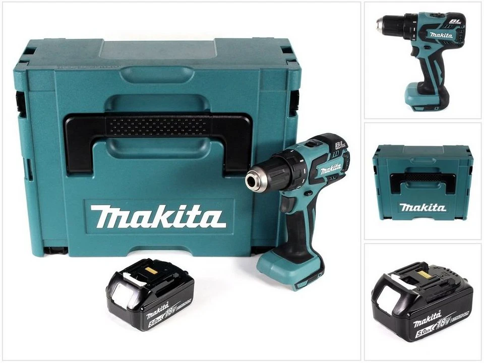 Makita Akku-Bohrschrauber DDF 459 ZJ 18 V 45 Nm bürstenlos Makpac 5,0 Ah Akku