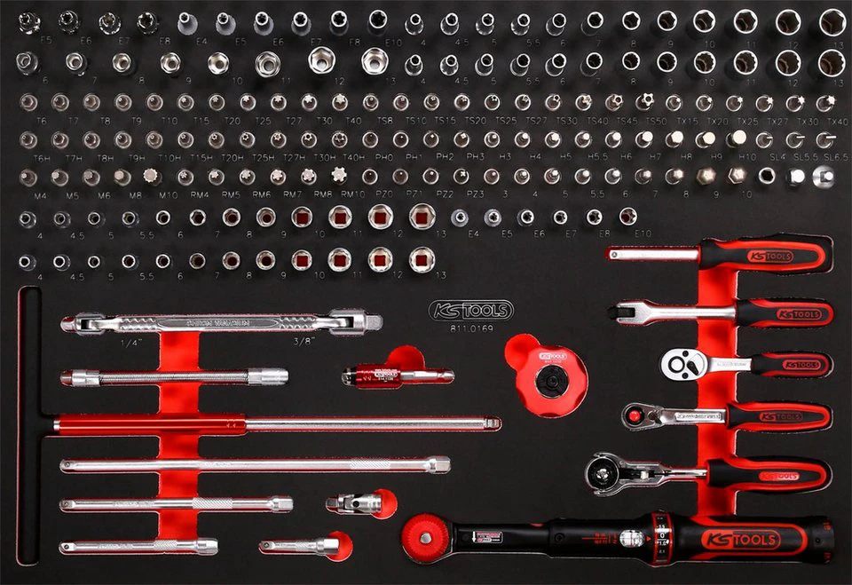 KS Tools Steckschlüssel-Satz 1/4" 169-tlg in Schaumstoffeinlage