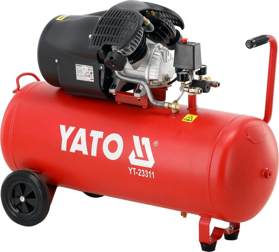 Yato Kompressor 100 Liter 2200 W 8 bar Zweizylinder mit 2 Schnellkupplungen