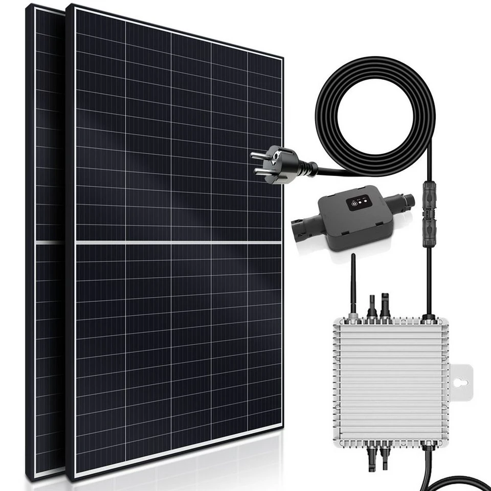 SUNNIVA Balkonkraftwerk 830W Solaranlage Deye Wechselrichter 600W Monokristallin WIFI mit 5m Schuko-Kabel
