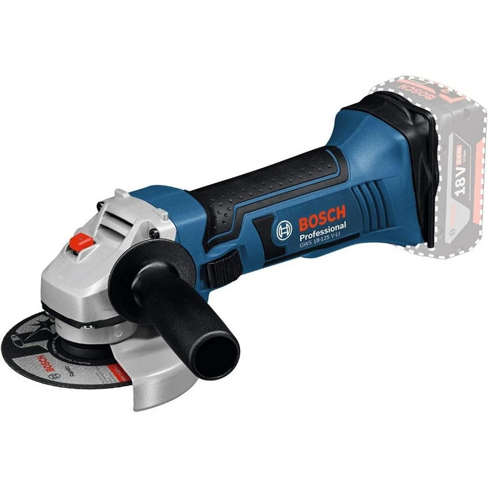BOSCH Akku-Winkelschleifer GWS 18-125 V-LI Professional solo blau