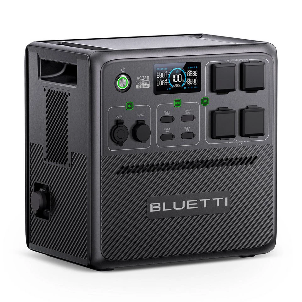 BLUETTI AC240 Powerstation 1536Wh 2400W LiFePO4 IP65 Solargenerator