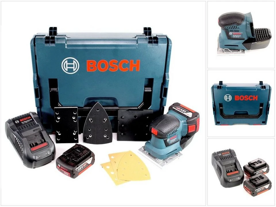 Bosch Professional Akku-Schwingschleifer GSS 18V-10 18 V mit 2x Akku 6,0 Ah Ladegerät