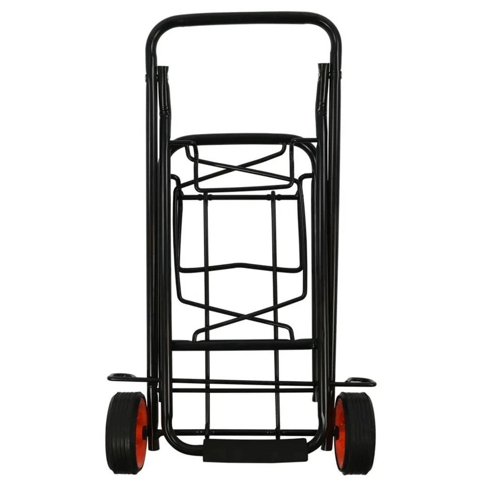 DOTMALL Transportwagen Transportkarre klappbar Stahl 30 kg mit Gummiband Schwarz