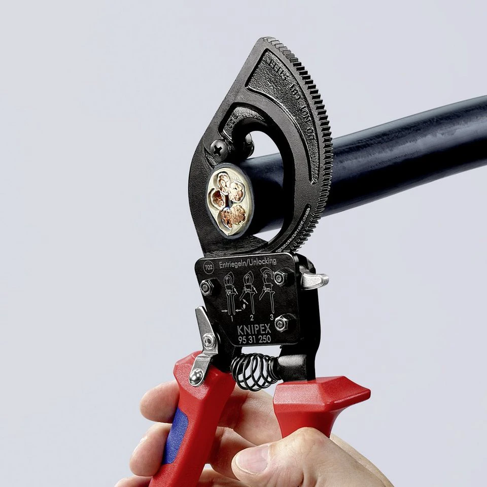 Knipex Kabelschere 95 31 250 Ratschen-Kabelschneider