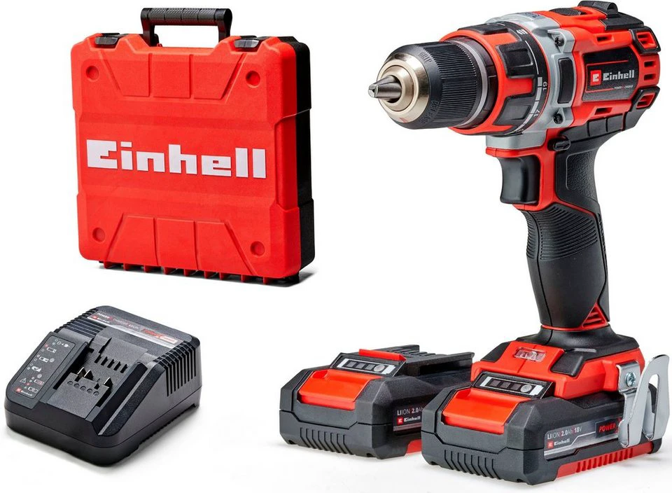 Einhell Akku-Bohrschrauber TE-CD 18/50 Li BL 2 Akkus 18V 2,0Ah Ladegerät Aufbewahrungskoffer