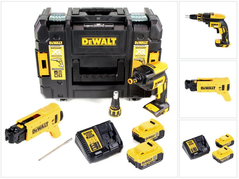 DeWalt DCF 620 M2K Akku-Magazinschrauber 18V Brushless Trockenbau 1/4 2x 4,0 Ah