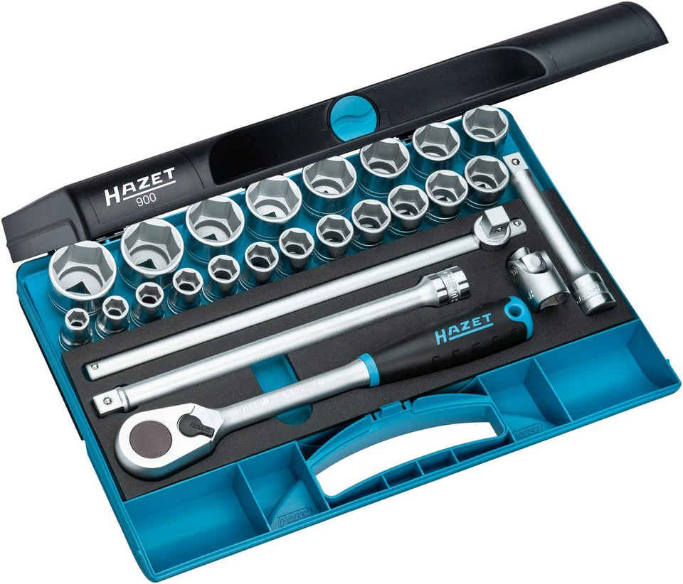 HAZET Steckschlüssel Satz 900 25-teilig 1/2 Zoll 12,5 mm Vierkant