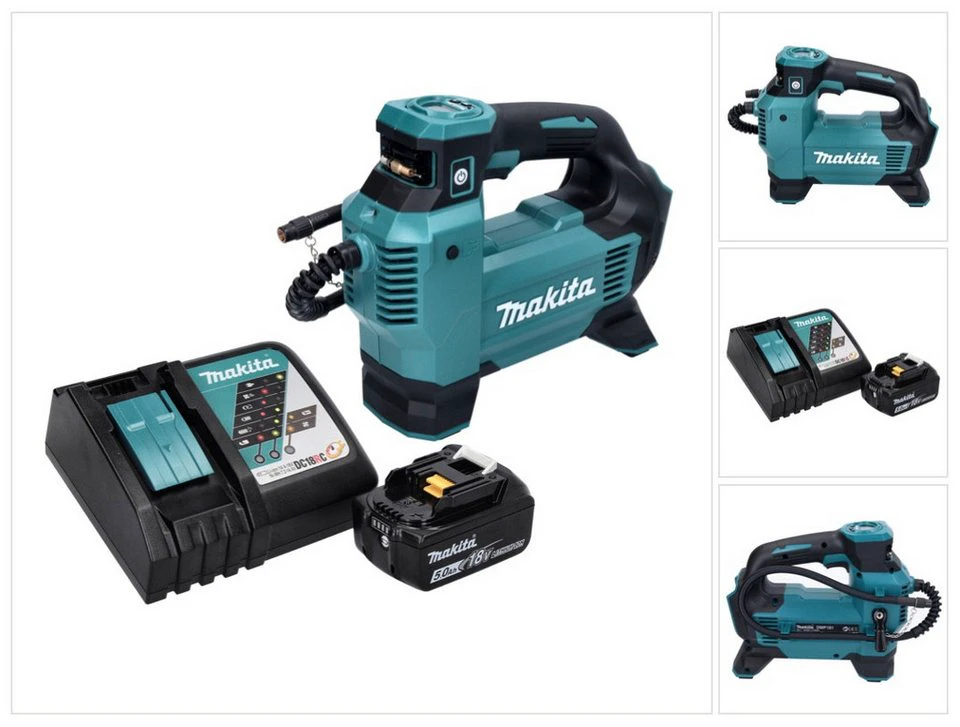 Makita Akku-Handkompressor DMP 181 RT1 18 V 11,1 bar 5,0 Ah Akku Ladegerät