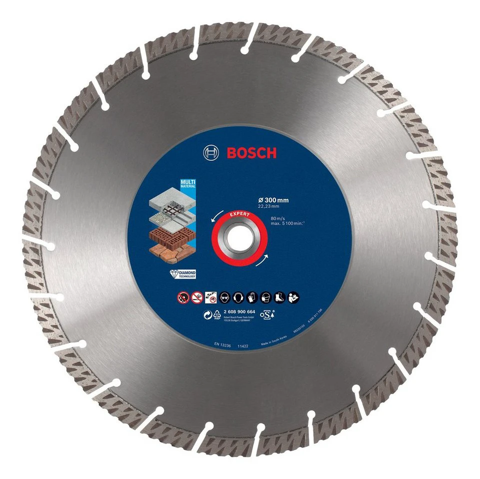 BOSCH Trennscheibe Expert MultiMaterial Diamanttrennscheibe Ø 300 mm 300 x 22,23 x 2,8 x 15 mm