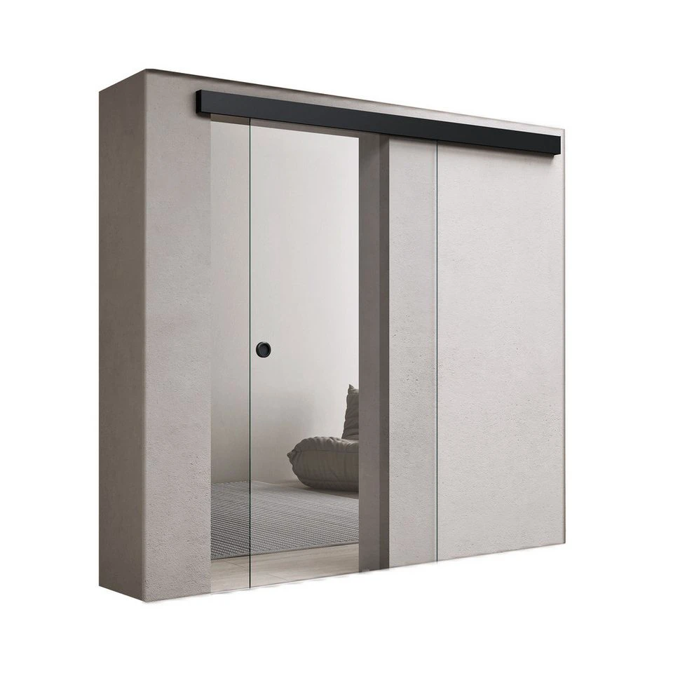 doporro Glasschiebetür AMALFI Klarglas ESG-Sicherheitsglas 8 mm Schwarz Softclose