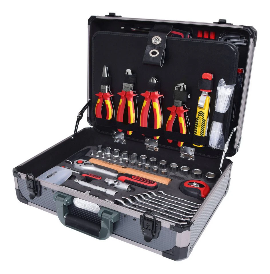 KS Tools Elektriker-Werkzeugkoffer 128-teilig 1/4" 1/2" Aluminiumkoffer