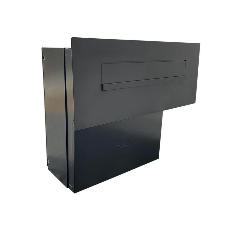 Letterbox24 Briefkasten FLAT FX-04 Edelstahl RAL 7016 ohne Namensschild