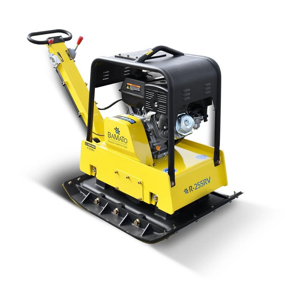BAMATO Rüttelplatte R-255RV 3750 vpm 38 kN 8,2 kW mit Gummimatte und Fahrwerk