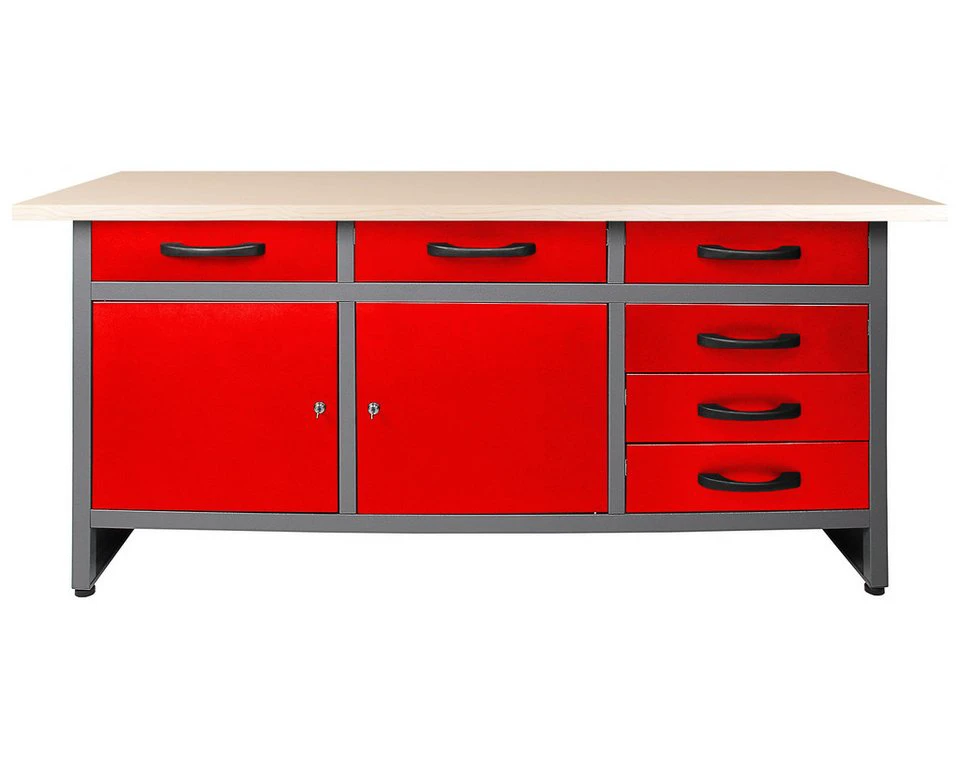 ONDIS24 Werkbank Karsten 160 cm Montagewerkbank Rot