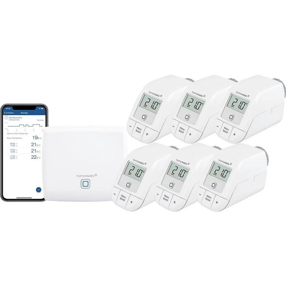 Homematic IP Starter-Set Heizen für 6 Heizkörper Smart Home