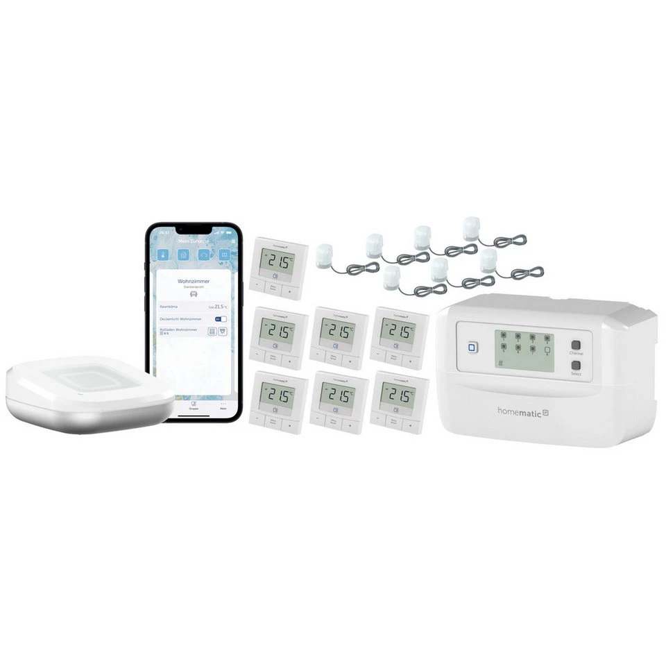 Homematic IP Starterset Fußbodenheizung für 7 Räume Smart-Home
