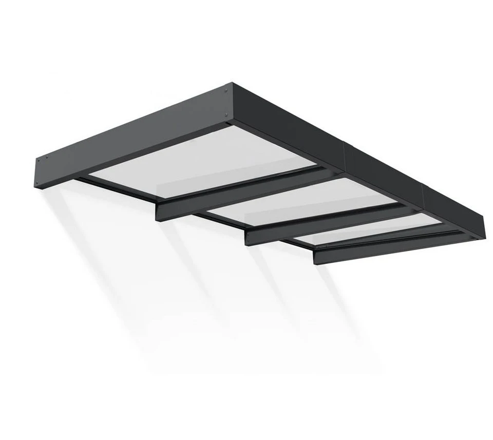 Palram - Canopia Vordach Sophia Clear XL 2814 Anthrazit 140x286x17 cm