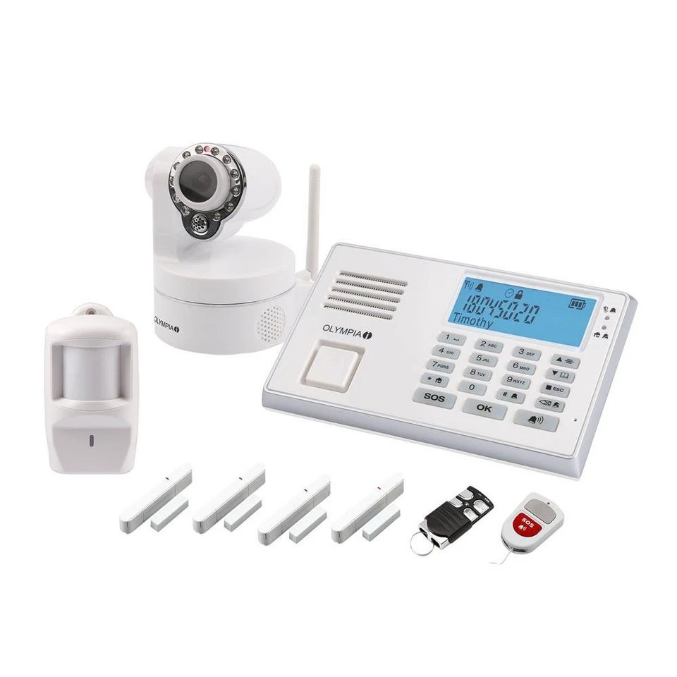 OLYMPIA OFFICE Olympia Protect 9081 GSM Alarmanlage kabellos mit Notrufknopf Türkontakt