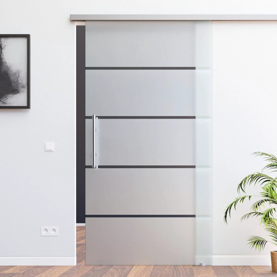AMOD Glasschiebetür P1-420-ASE SoftClose SlimLine 8 mm Einscheibensicherheitsglas Komplett-Set