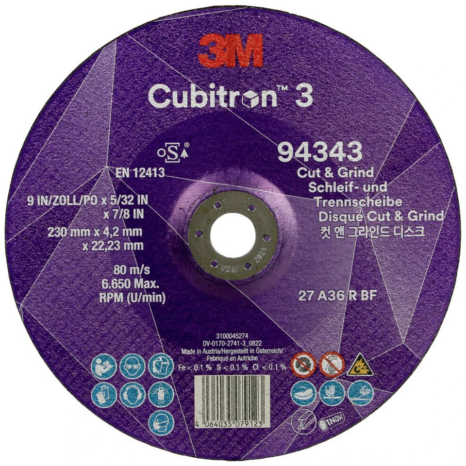 3M Cubitron™ 3 Cut and Grind Schruppscheibe 94343 Ø 230 mm