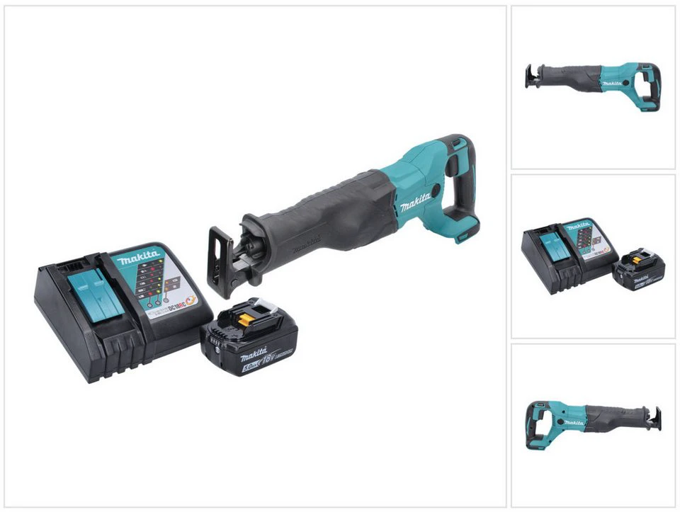 Makita Reciprosäge DJR 186 Akku 18 V mit 1x Akku 5,0 Ah und Ladegerät