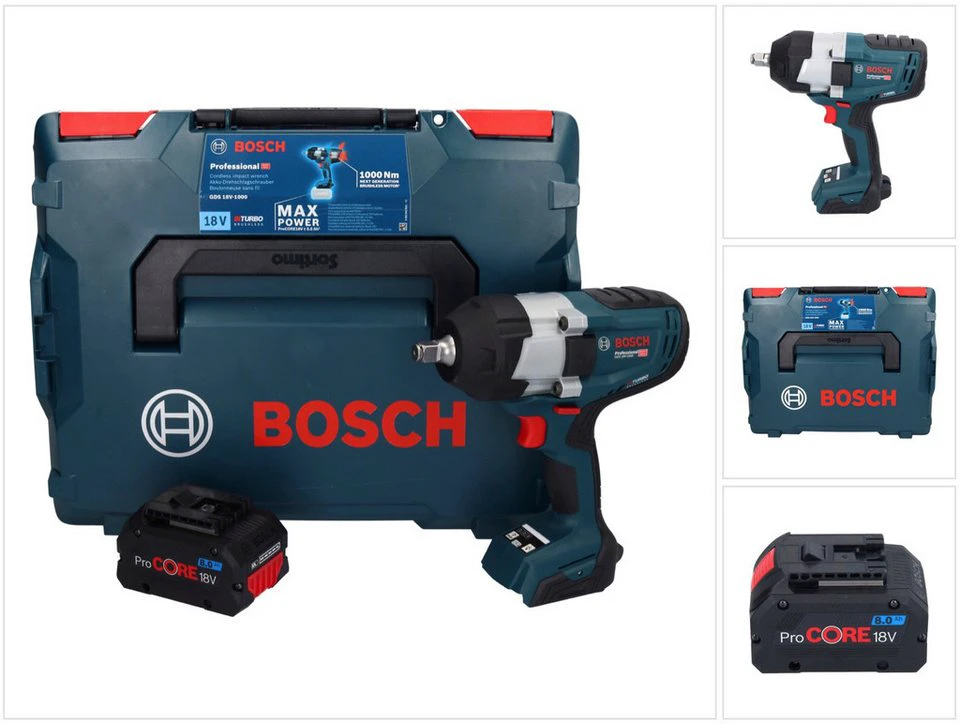 Bosch Professional GDS 18V-1000 Akku-Drehschlagschrauber 18 V 1000 Nm BITURBO