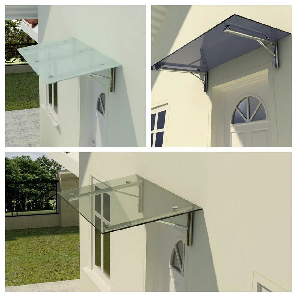 Fischer und Adamek Glasvordach Vordach Edelstahl VSG Klar Glas V2A