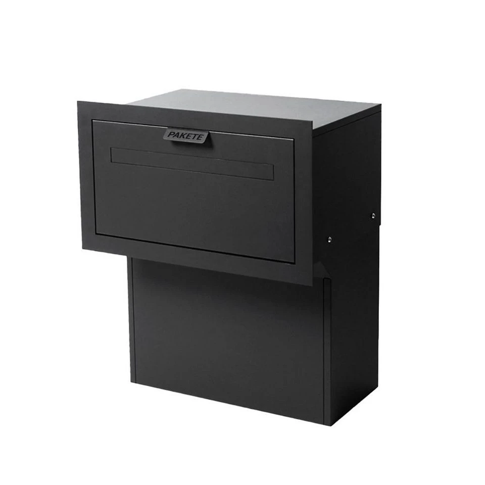 Letterbox24 MILA Durchwurfpaketbriefkasten Briefkasten für Zaun und Mauer RAL 7016