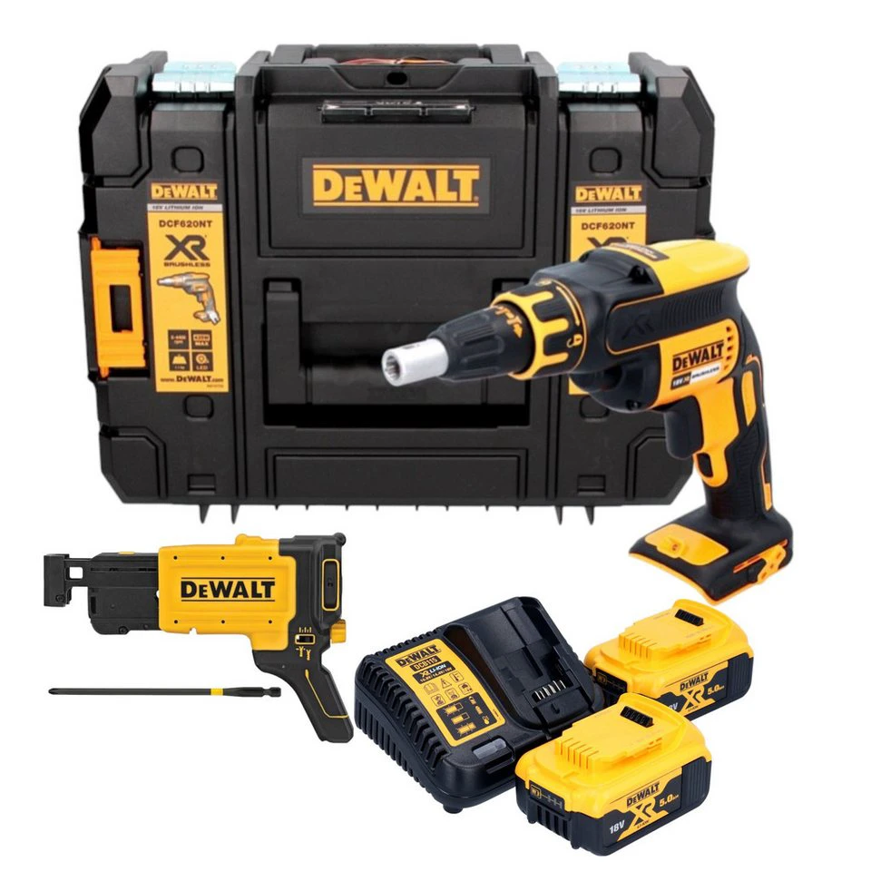 DeWalt Akku-Magazinschrauber DCF 620 P2T 18 V 30 Nm Brushless 2x Akku 5,0 Ah Ladegerät TSTAK