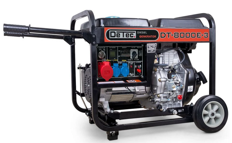 DeTec Stromerzeuger DT-8000E-3 6500 W 6,5 kW Diesel 230 V 400 V E-Start