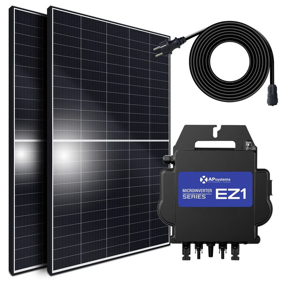 SUNNIVA Solaranlage 830W/800W Balkonkraftwerk APSystems EZ1-M-EU 800W 2x 415W monokristallin