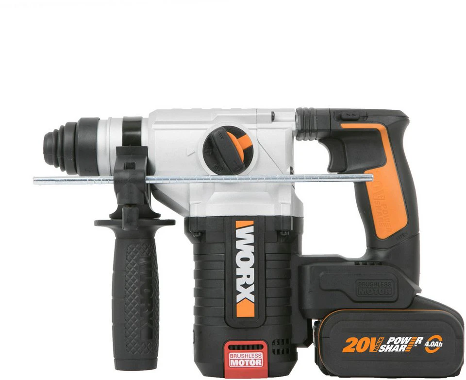 Worx Akku-Bohrhammer NITRO WX380 3-in-1 20V SDS-Plus 2 Akkus Ladegerät