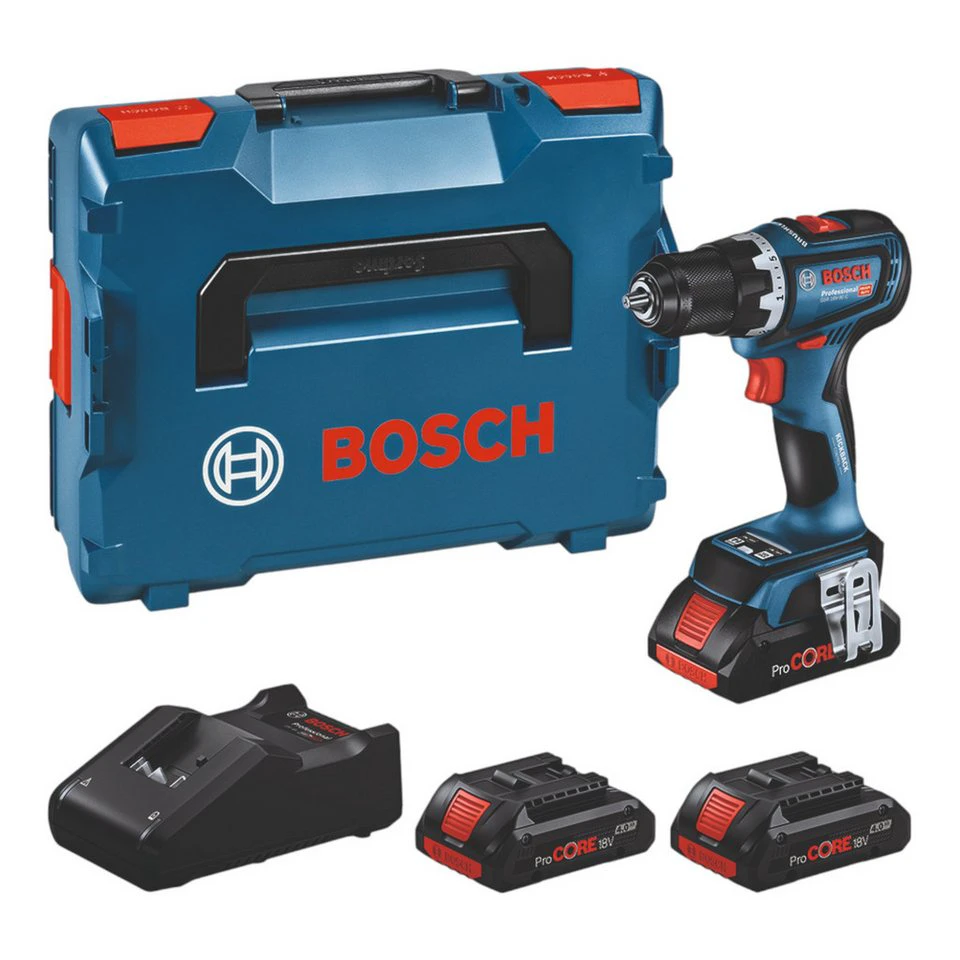 Bosch Professional GSR 18V-90 C Professional Akku Bohrschrauber 18 V 64 Nm 3x 4 Ah Ladegerät