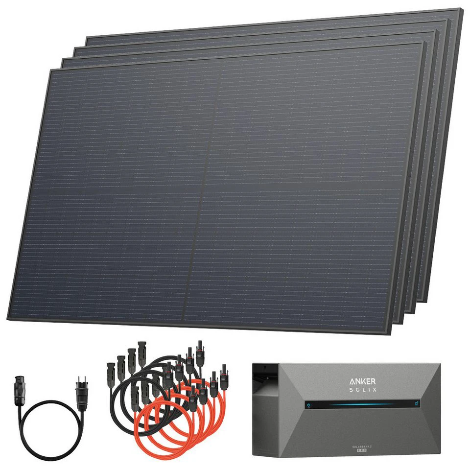 Solarway Balkonkraftwerk mit Speicher 2000 Wp 800 Watt 1,6 kWh Anker SOLIX Solarbank 2 E1600 Pro