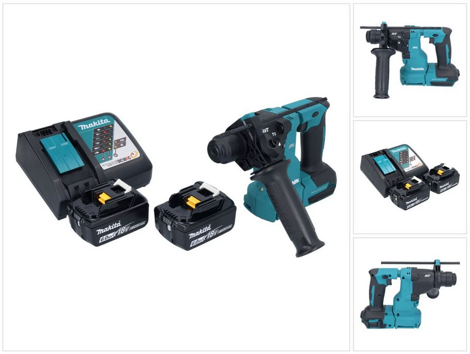 Makita Akku-Bohrhammer DHR 183 Z 18 V 1,7 J SDS plus Brushless 2x Akku 6,0 Ah