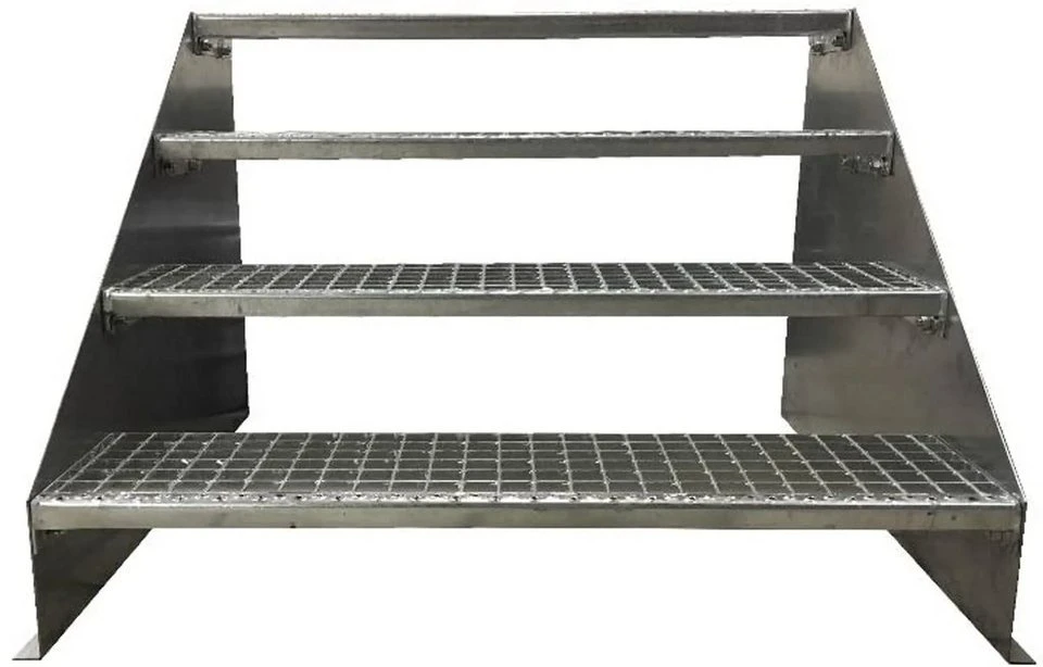 SRM Design Außentreppe 4 Stufen Standtreppe freistehend 70 cm 84 cm verzinkt